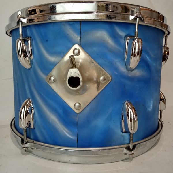 *Slingerland 9x13"Tom Drum Blue Satin Flame '68-9 Aluminum Set-O-Matic/COB Brass