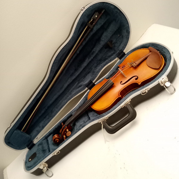One 1Piece Back! Violin Size 4/4 Luthier+Knilling Case+Bow*Wood Chin-Rest+Tuners