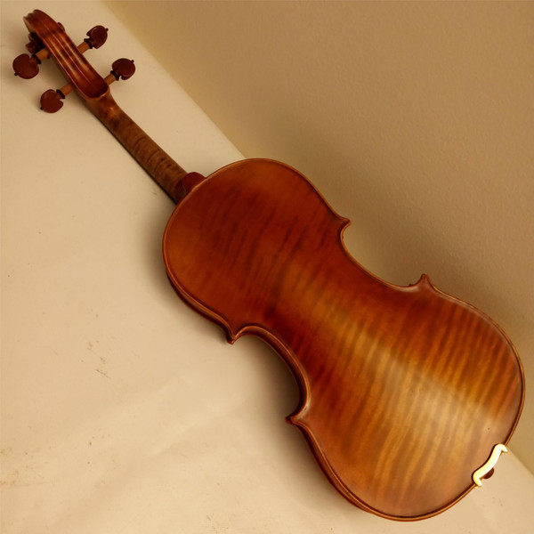 One 1Piece Back! Violin Size 4/4 Luthier+Knilling Case+Bow*Wood Chin-Rest+Tuners