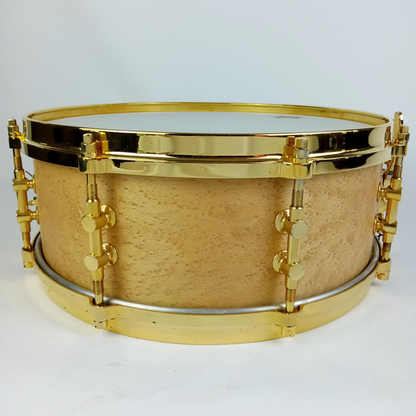 *Lang Gladstone TIMELESS TIMBER 1Ply Craviotto Maple Snare Drum 5.5x14"24k Gold*