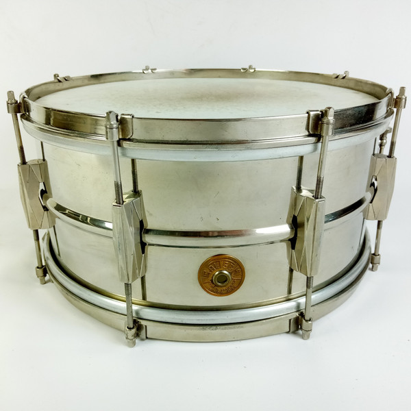 Gretsch 6.5x14"Broadkaster Nickel-Brass NOB Snare Drum 8Lug Vintage 1949-50 RARE