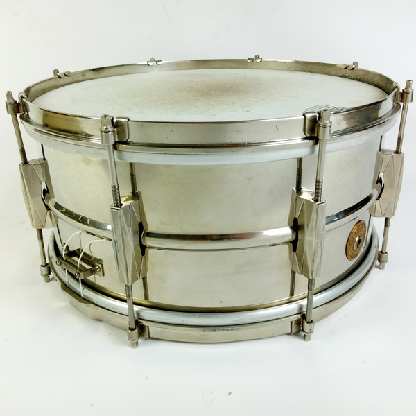 Gretsch 6.5x14"Broadkaster Nickel-Brass NOB Snare Drum 8Lug Vintage 1949-50 RARE