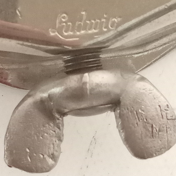 *Ludwig Tom Drum/Bass Spur/Cymbal Arm Mount Nickel Wing-Screw 50s-60s Pre-Serial