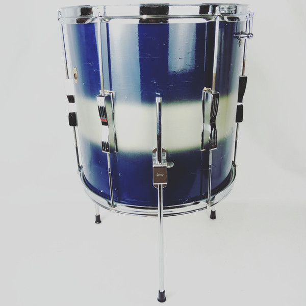 Ludwig 14x14 Foor Tom Drum Blue/Silver Duco Club Date Vintage 60s 3Ply Maple USA