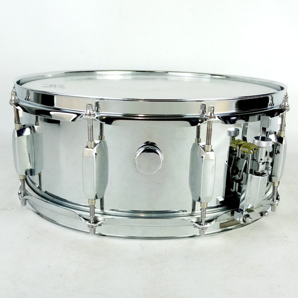 Pearl 5.5x14" Steel Shell Snare Drum 10-Lug Vintage 90s w Muffler Throw-Off/Butt