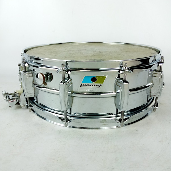 Ludwig 5x14"Super-Sensitive #410 Snare Drum 70s Pointy Blue/Olive Badge USA 159x