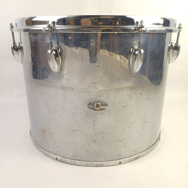 *Slingerland 12x16" 3Ply Chrome Over Wood Concert Tom Drum 70s Marching Quad COW