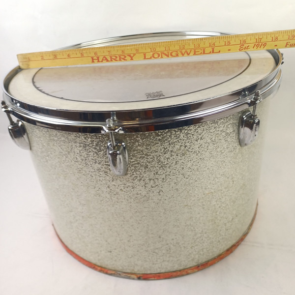 Slingerland 12x18" 3Ply Silver Sparkle Wrap Concert Tom Drum Marching Quad/Bass
