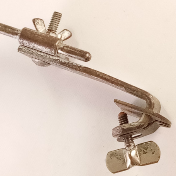 Ludwig Cymbal 1/4"Rod L-Arm Vintage 30s Nickel Clamp-On Bass Drum Hoop Mount USA