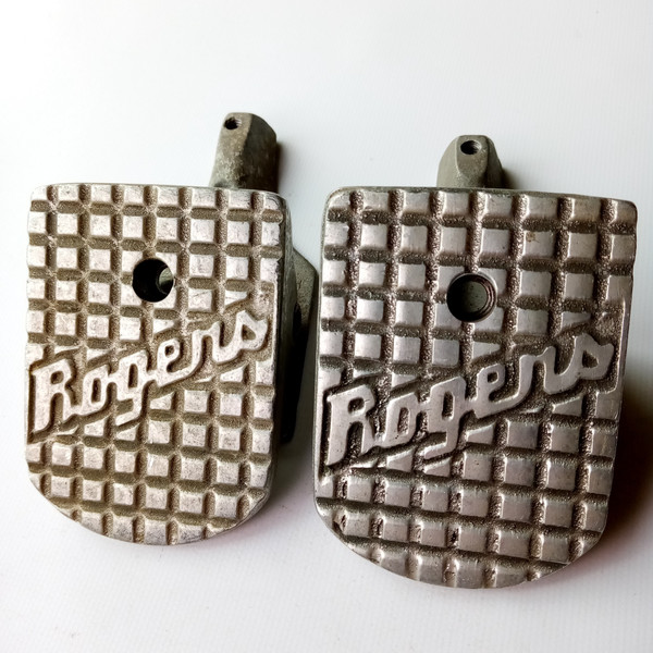 *Rogers 2x Solid Footboard Heel Plates Swivomatic Bass Drum Foot Pedal Swivo USA