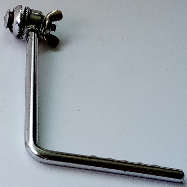 *Premier Bass Drum Cymbal L-Arm 3/8"Rod+Ratchet 5/16"Receiver Chrome Vintage 60s