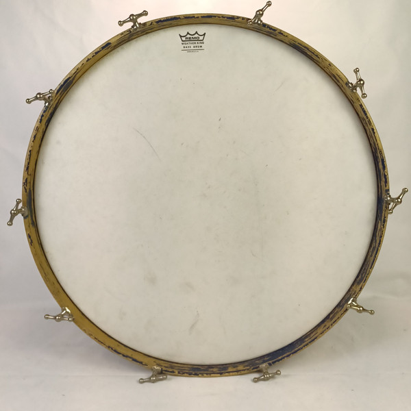 Slingerland 12x26"Blue/Silver Duco Bass Drum 3Ply Radio King Cloud Badge 40s USA