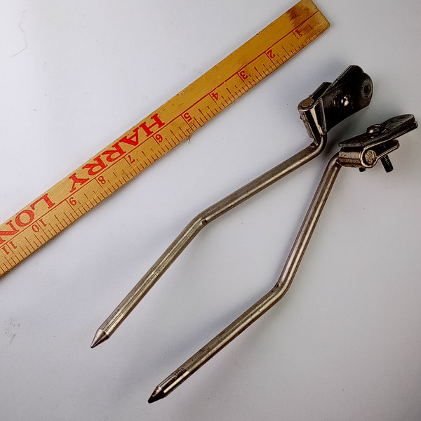 *WFL 2x Gull Wing Bass Drum Spurs Pair Legs Nickel Ludwig Mount#1305 Vintage 50s