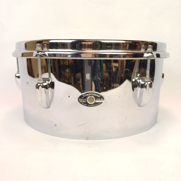 Slingerland 70s 6x13"Timbale Drum Chrome-Brass COB Shell Stick-Saver Rim/Hoop US