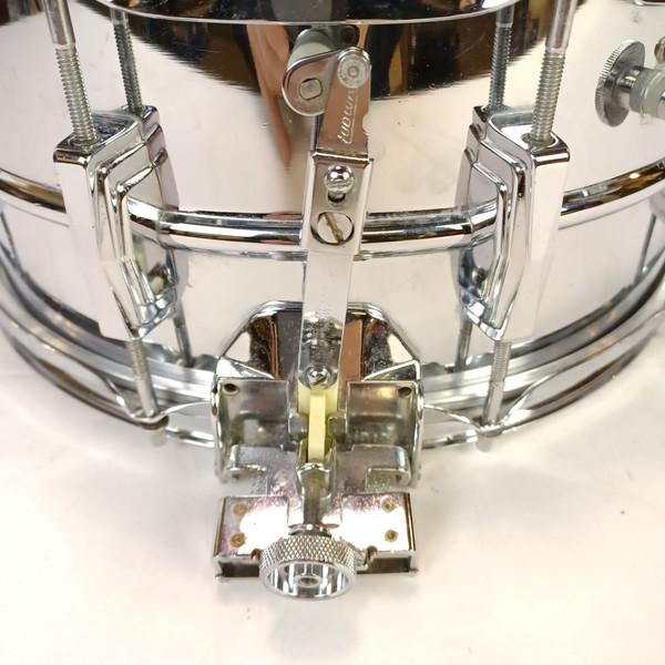 *Ludwig 70s 6.5x14" Super-Sensitive #411 Snare Drum Blue/Olive Badge USA Chrome*