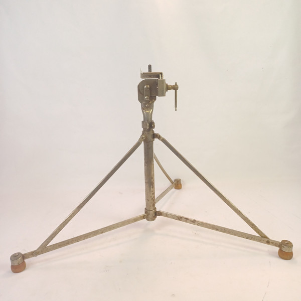 Walberg & Auge Nickel Tripod Base Stand + Roto-Tom? Cymbal/Drum Vintage 50s US