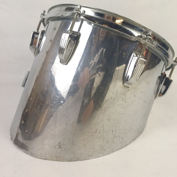 Ludwig 5x11x13"Chrome Over Wood Power Cut Blue/Olive Marching Trio Tom Drum COW