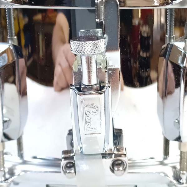 Pearl 5.5x14"Steel Shell Snare Drum 8-Lug Chrome SS Evans Onyx + Remo Ambassador