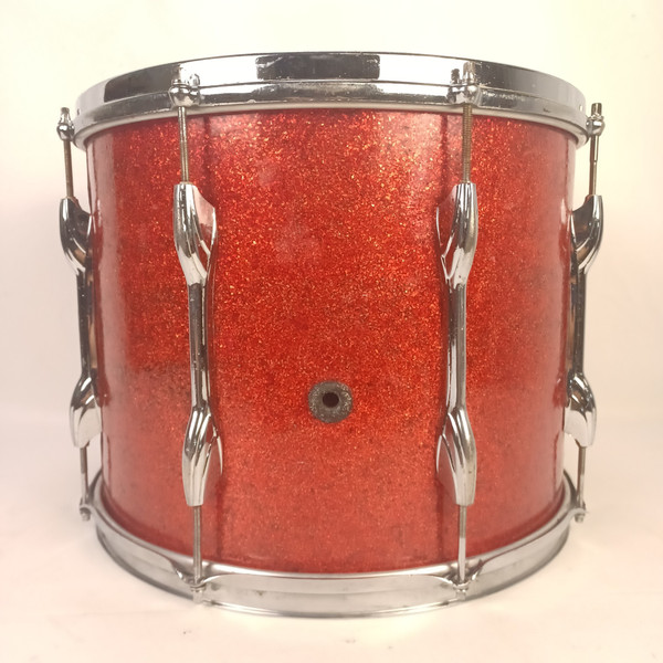 Premier 12x14" Marching Tenor Tom Drum Red Glitter 3Ply Baltic Birch Vintage 60s