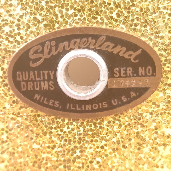 Slingerland 60s 12x15" Zoomatic Marching Snare Drum Gold Sparkle COB Brass Hoops