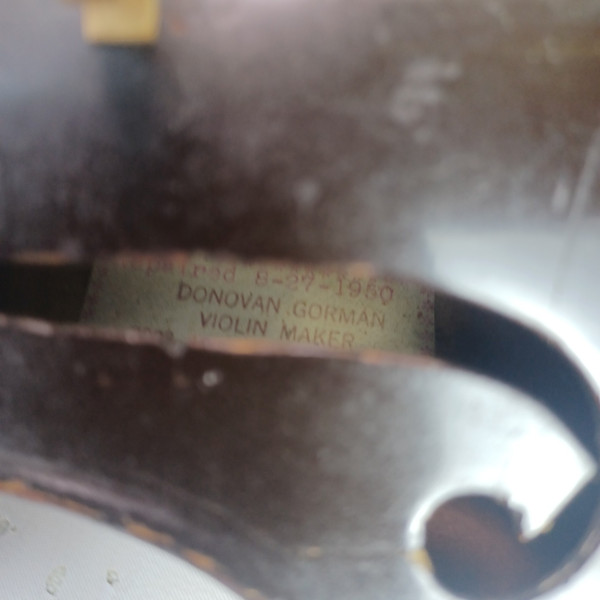 Paris fe, 70 1870 label Violin 4/4 +Repaired 1950 Donovan Gorman Port Huron,MI