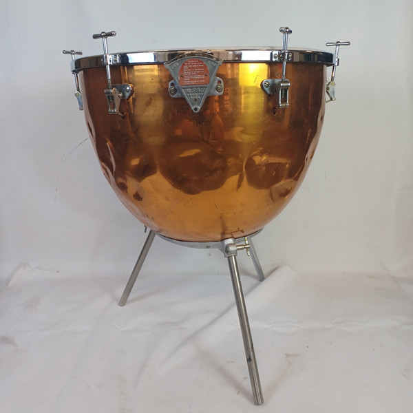 *Ludwig 25" #880 Single Screw Machine Timpani Copper Kettle Drum 3-Legs Portable