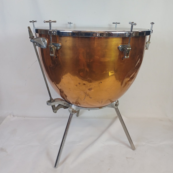 *Ludwig 25" #880 Single Screw Machine Timpani Copper Kettle Drum 3-Legs Portable