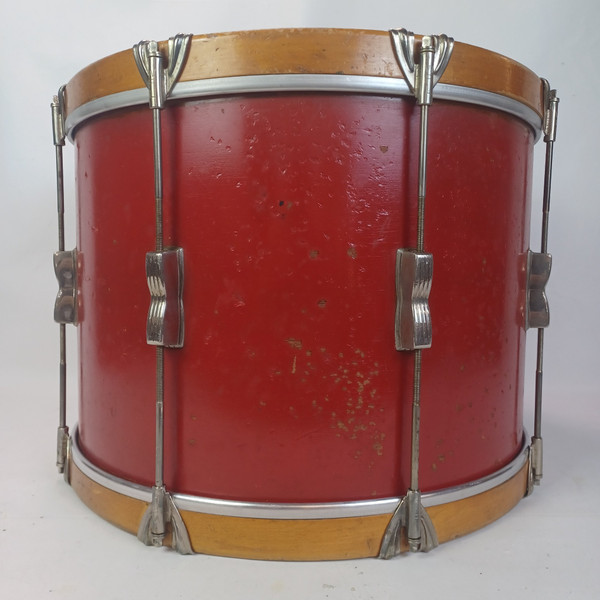WFL Ludwig 12x17"Tenor Tom Drum Red Lacquer +Natural Maple Wood Hoops Vintage40s