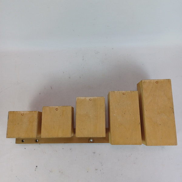 Temple Blocks 3"x4"x3.5",4",5.25",7",8.5" 5x Natural 9-Ply-Maple +Wood Frame Set