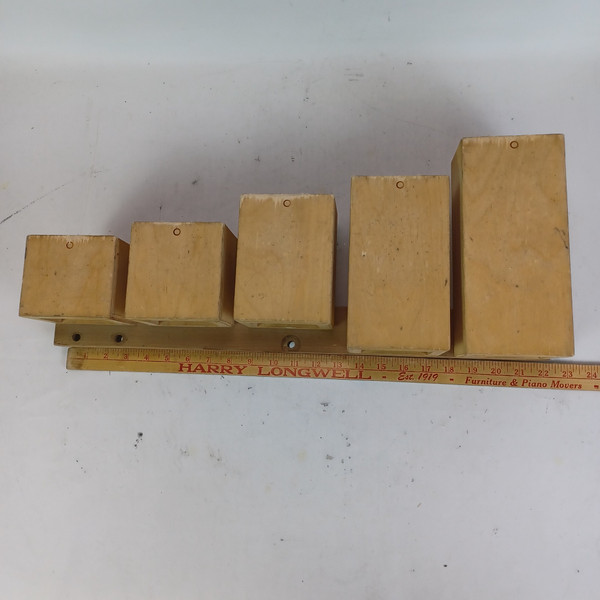 Temple Blocks 3"x4"x3.5",4",5.25",7",8.5" 5x Natural 9-Ply-Maple +Wood Frame Set