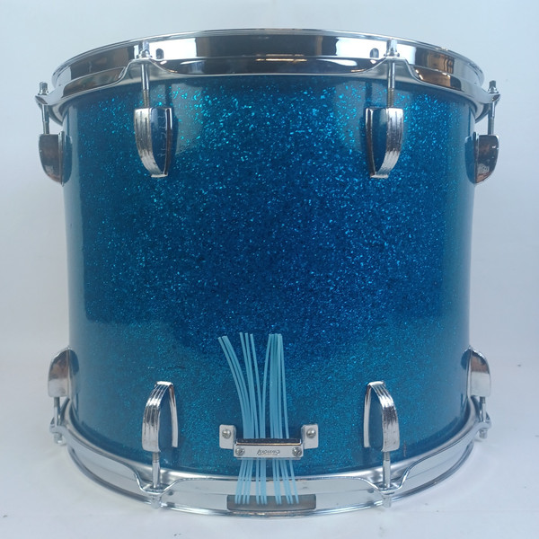 WFL Drums 12x15"Marching Snare Drum Blue Sparkle Chrome Ludwig 3ply African Mh50
