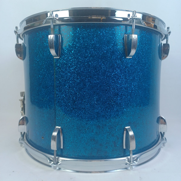 WFL Drums 12x15"Marching Snare Drum Blue Sparkle Chrome Ludwig 3ply African Mh50