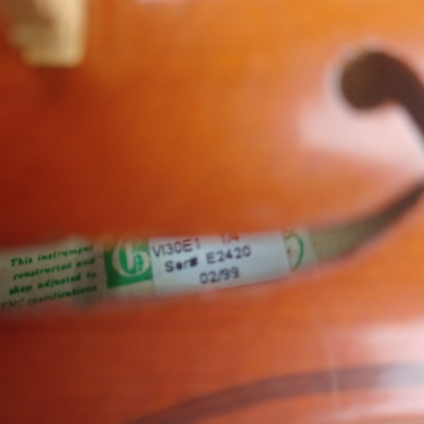 1/4-Size Glaesel VI30E1 Violin +Case +Bow Ser#:E2420 02/99 Antonius Stradivarius
