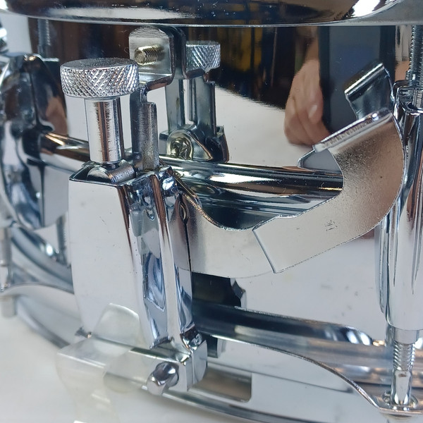 Ludwig Steel Rocker 8Lug Snare Drum 80s 5x14"Vintage Chrome Black/White #841227