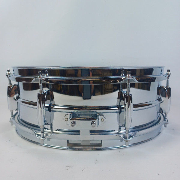 Ludwig Steel Rocker 8Lug Snare Drum 80s 5x14"Vintage Chrome Black/White #841227