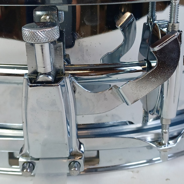 Ludwig Steel Rocker 8Lug Snare Drum 80s 5x14"Vintage Chrome Black/White #841176