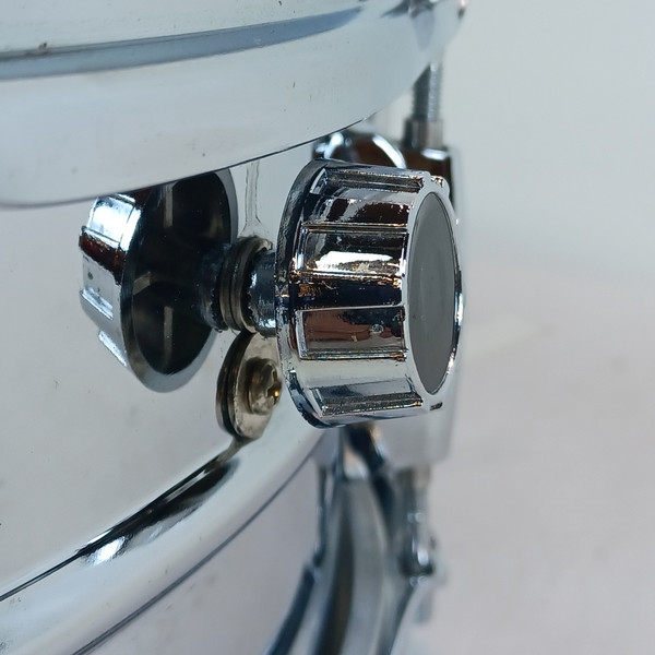 Ludwig Steel Rocker 8Lug Snare Drum 80s 5x14"Vintage Chrome Black/White #841176