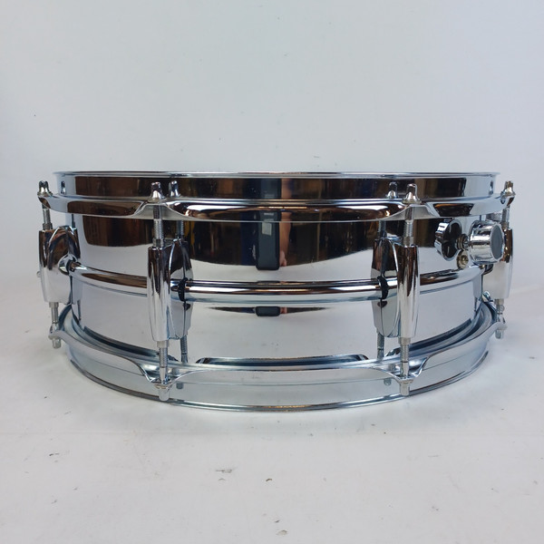 Ludwig Steel Rocker 8Lug Snare Drum 80s 5x14"Vintage Chrome Black/White #841176