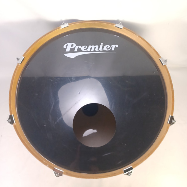 Premier Cabria 18x22" Red Cherry/Black Fade Bass Drum 2000s Kick 8Lug Wood Hoops