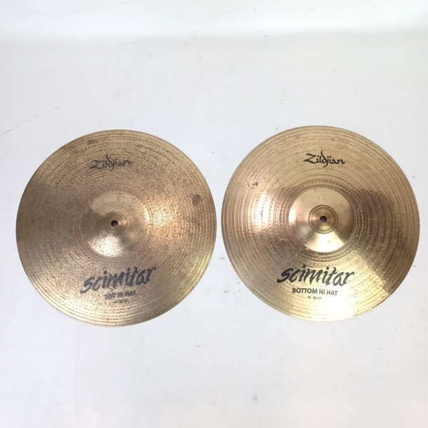 Zildjian 14"Scimitar Hi-Hats Cymbals Set Pair B8 Pre-ZBT Era 1230/1260g Vintage