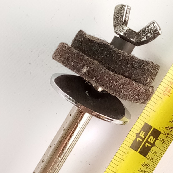 Leedy 3/8x6"x13.5"Cymbal L-Arm Rod Chrome Vintage 50s Bass Drum Mount Holder USA