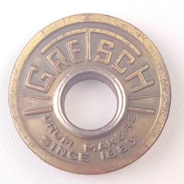 Gretsch Bass Drum Round Badge Skinny Sticks +Makers Mark Broadkaster 30s-40s USA