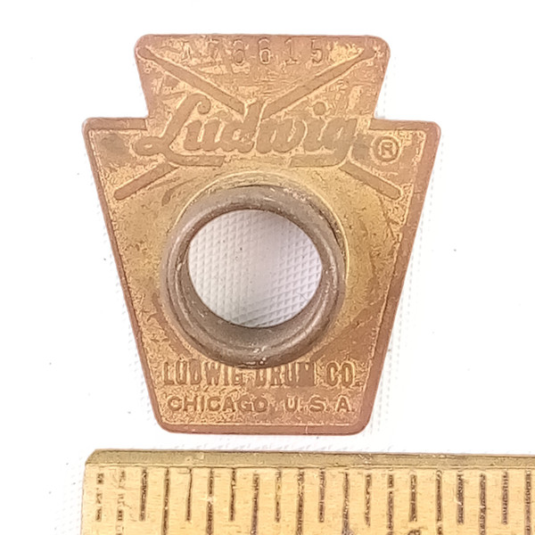 Ludwig #476615 Keystone Badge 1967 Brass Vintage Snare/Tom/Bass Drum +OG Grommet