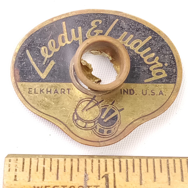 Leedy & Ludwig Badge Elkhart Bass/Tom/Snare Drum +OG Grommet Vintage50s 1950-'54