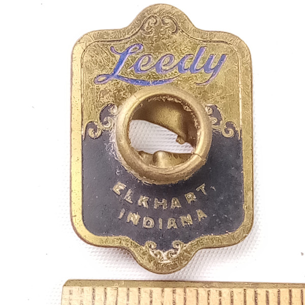 Leedy"Elkhart Indiana"Blue/Brass Badge 1946-8 Snare/Bass/Tom Drum+OG Grommet USA