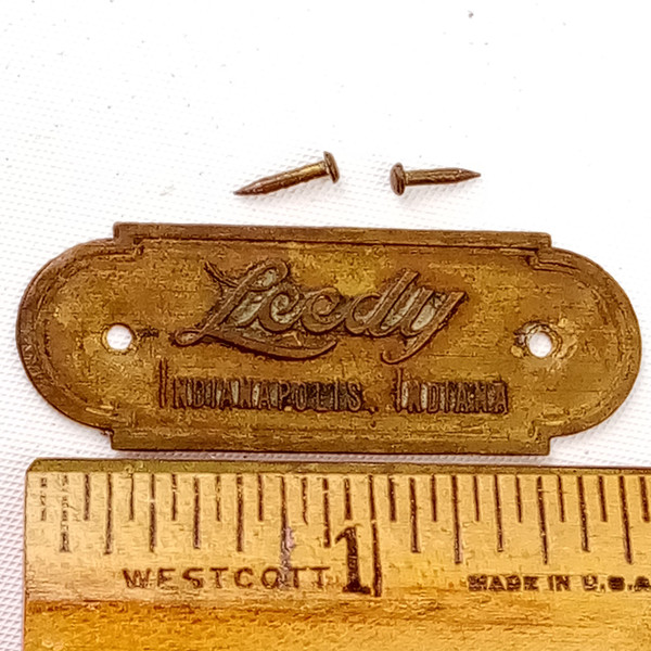 Leedy 1900-10s Indianapolis Indiana Snare/Bass Drum Wood Hoop-Tacked Badge Brass