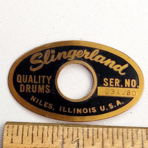 Slingerland Niles Black/Brass 1969 Serial #231280 Badge Snare/Bass/Tom Drum USA