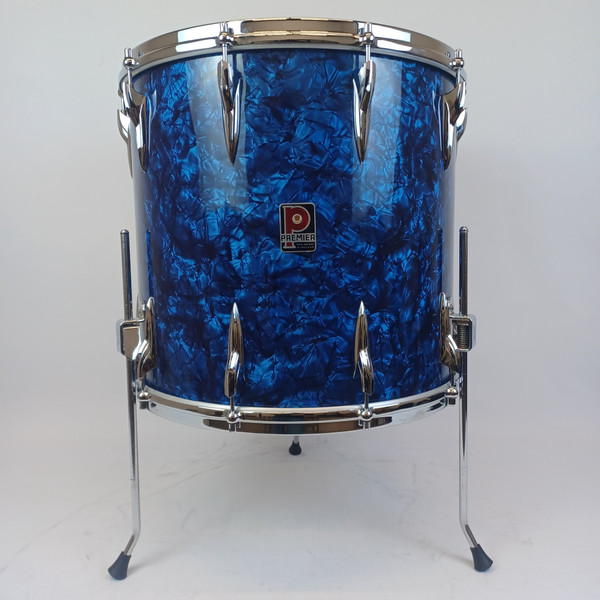 Premier 20,12,16" Blue Pearl Drum Set 3Ply Birch+Die-Cast-Rims Vintage 60s#54 UK