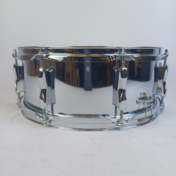 Premier 5x14"Snare Drum Chrome Steel Model#1005 8Lug England Vintage70 NEW Heads