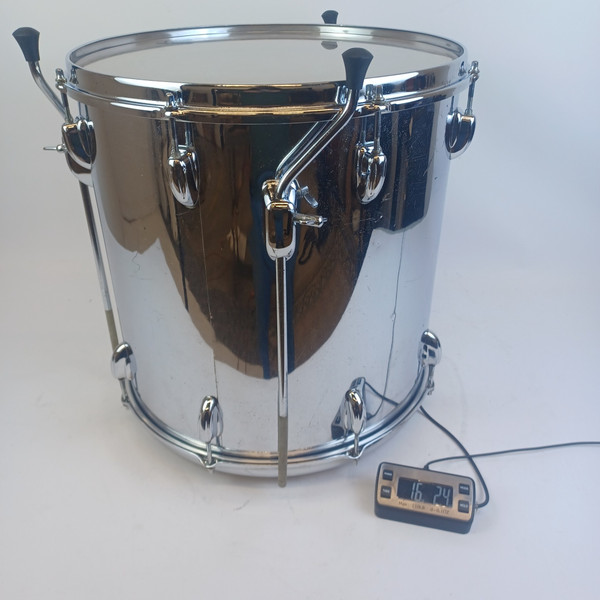 Slingerland 16x16"Chrome Over Wood Floor Tom Magnum Vintage 3ply Maple Drum 1970